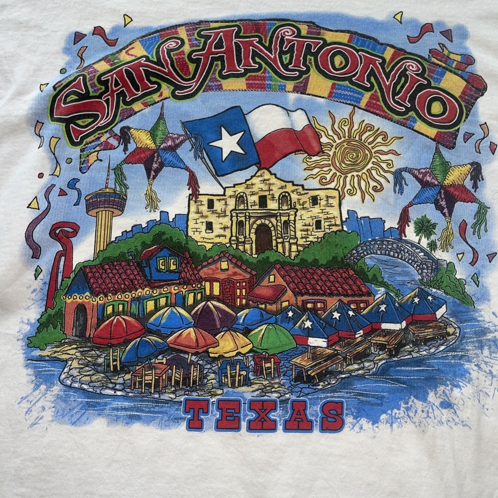 Vtg San Antonio Texas Shirt Mens Large 90s - Picture 2 of 7